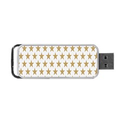 Star Background Gold White Portable Usb Flash (one Side) by Sapixe