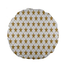 Star Background Gold White Standard 15  Premium Round Cushions by Sapixe