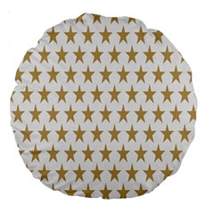 Star Background Gold White Large 18  Premium Round Cushions by Sapixe