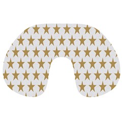 Star Background Gold White Travel Neck Pillows by Sapixe