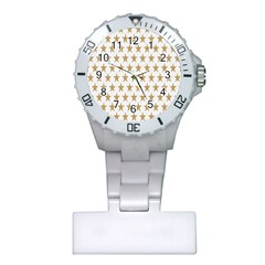 Star Background Gold White Plastic Nurses Watch by Sapixe