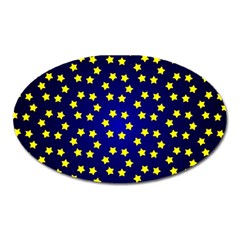 Star Christmas Red Yellow Oval Magnet by Sapixe