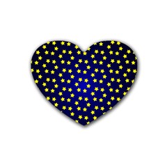 Star Christmas Red Yellow Heart Coaster (4 Pack)  by Sapixe