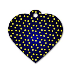 Star Christmas Red Yellow Dog Tag Heart (one Side) by Sapixe