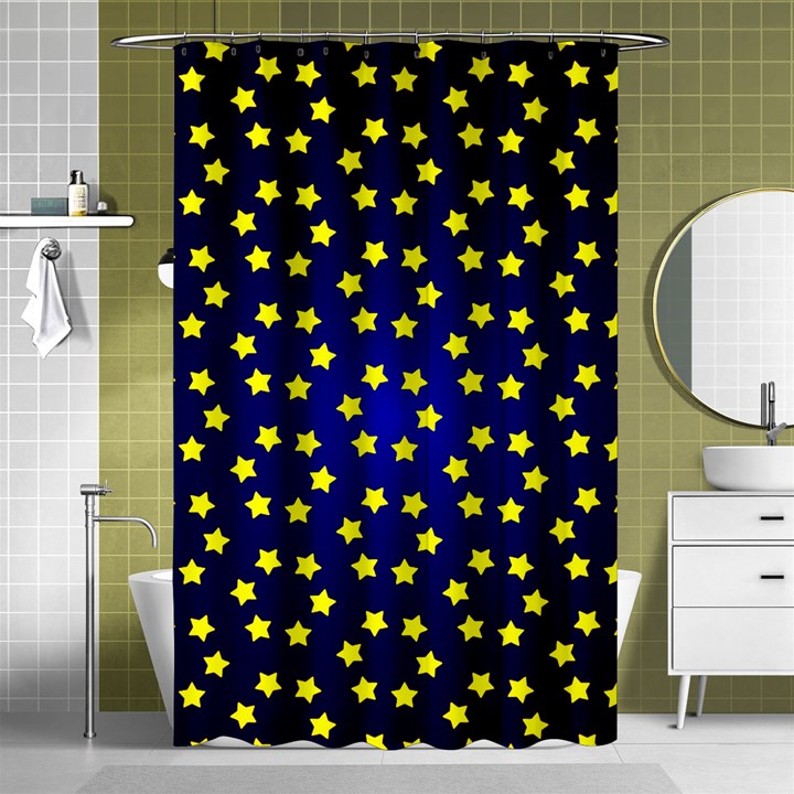 Star Christmas Red Yellow Shower Curtain 48  x 72  (Small) 