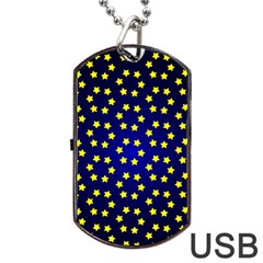 Star Christmas Red Yellow Dog Tag Usb Flash (two Sides) by Sapixe