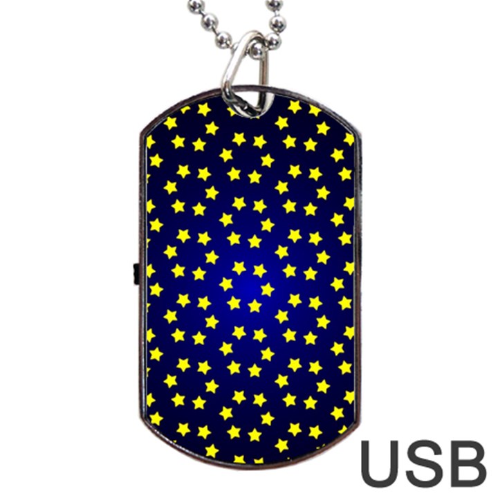 Star Christmas Red Yellow Dog Tag USB Flash (Two Sides)