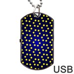 Star Christmas Red Yellow Dog Tag USB Flash (Two Sides) Back