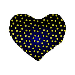 Star Christmas Red Yellow Standard 16  Premium Heart Shape Cushions by Sapixe