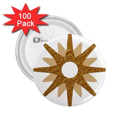 Star Golden Glittering Yellow Rays 2 25  Buttons (100 Pack)  by Sapixe