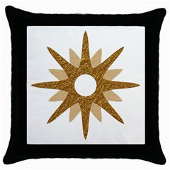 Star Golden Glittering Yellow Rays Throw Pillow Case (black) by Sapixe