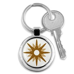 Star Golden Glittering Yellow Rays Key Chains (round)  by Sapixe