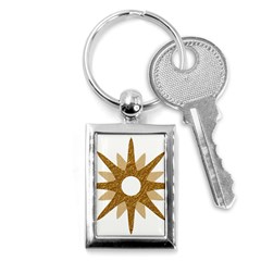 Star Golden Glittering Yellow Rays Key Chains (rectangle)  by Sapixe