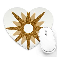 Star Golden Glittering Yellow Rays Heart Mousepads by Sapixe