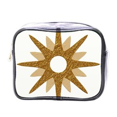 Star Golden Glittering Yellow Rays Mini Toiletries Bags by Sapixe