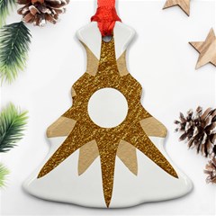 Star Golden Glittering Yellow Rays Ornament (christmas Tree)  by Sapixe