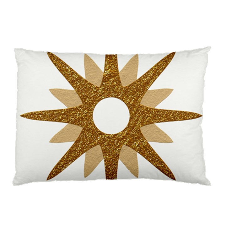 Star Golden Glittering Yellow Rays Pillow Case (Two Sides)