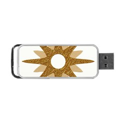 Star Golden Glittering Yellow Rays Portable Usb Flash (one Side) by Sapixe