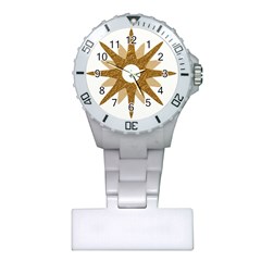 Star Golden Glittering Yellow Rays Plastic Nurses Watch by Sapixe