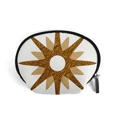 Star Golden Glittering Yellow Rays Accessory Pouches (small)  by Sapixe