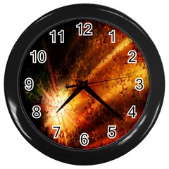 Star Sky Graphic Night Background Wall Clocks (black) by Sapixe