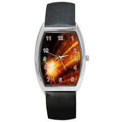 Star Sky Graphic Night Background Barrel Style Metal Watch by Sapixe