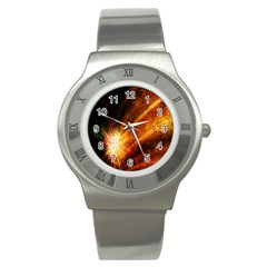 Star Sky Graphic Night Background Stainless Steel Watch by Sapixe