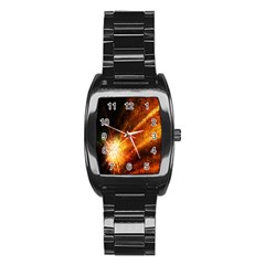 Star Sky Graphic Night Background Stainless Steel Barrel Watch by Sapixe