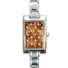 Stars Brown Background Shiny Rectangle Italian Charm Watch