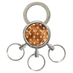 Stars Brown Background Shiny 3-ring Key Chains by Sapixe