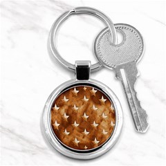 Stars Brown Background Shiny Key Chains (round)  by Sapixe