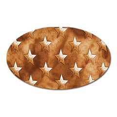 Stars Brown Background Shiny Oval Magnet by Sapixe