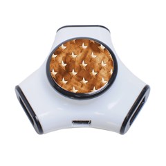 Stars Brown Background Shiny 3-port Usb Hub by Sapixe