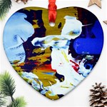 Balboa   Island On A Sand 21 Heart Ornament (Two Sides) Front