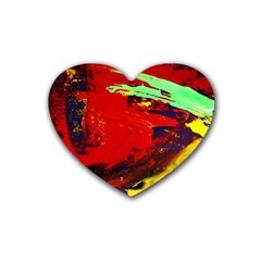 Balboa   Island On A Sand 19 Rubber Coaster (heart)  by bestdesignintheworld