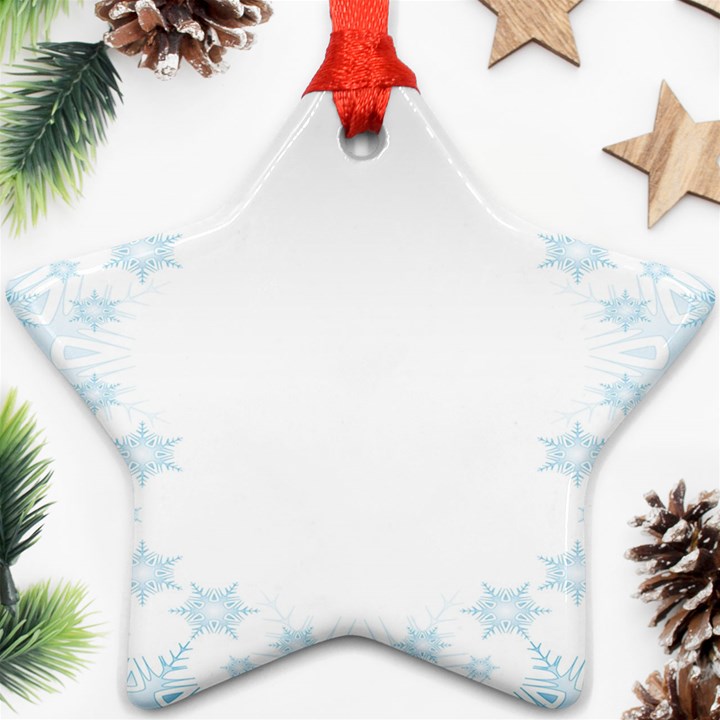 The Background Snow Snowflakes Ornament (Star)