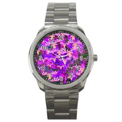 Watercolour Paint Dripping Ink Sport Metal Watch by Sapixe