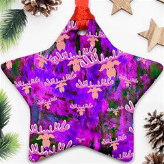 Watercolour Paint Dripping Ink Star Ornament (two Sides) by Sapixe