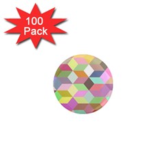 Mosaic Background Cube Pattern 1  Mini Magnets (100 Pack)  by Sapixe