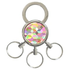 Mosaic Background Cube Pattern 3-ring Key Chains by Sapixe