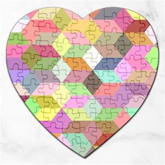 Mosaic Background Cube Pattern Jigsaw Puzzle (heart) by Sapixe