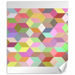 Mosaic Background Cube Pattern Canvas 8  X 10  by Sapixe