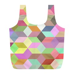 Mosaic Background Cube Pattern Full Print Recycle Bags (l)  by Sapixe