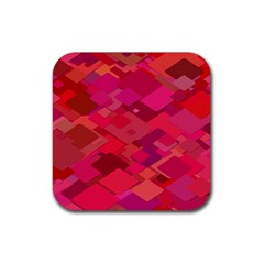 Red Background Pattern Square Rubber Coaster (square)  by Sapixe