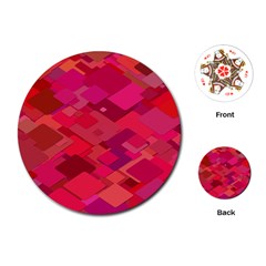 Red Background Pattern Square Playing Cards (round)  by Sapixe