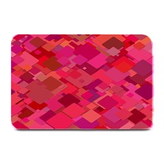 Red Background Pattern Square Plate Mats by Sapixe