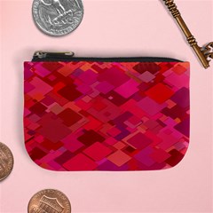 Red Background Pattern Square Mini Coin Purses by Sapixe