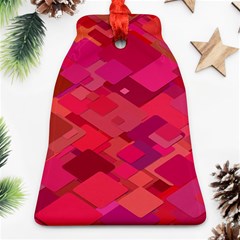 Red Background Pattern Square Bell Ornament (two Sides)