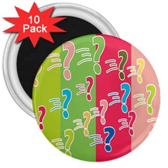 Question Mark Problems Clouds 3  Magnets (10 Pack)  by Sapixe