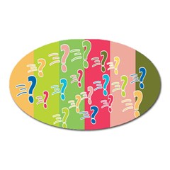 Question Mark Problems Clouds Oval Magnet by Sapixe